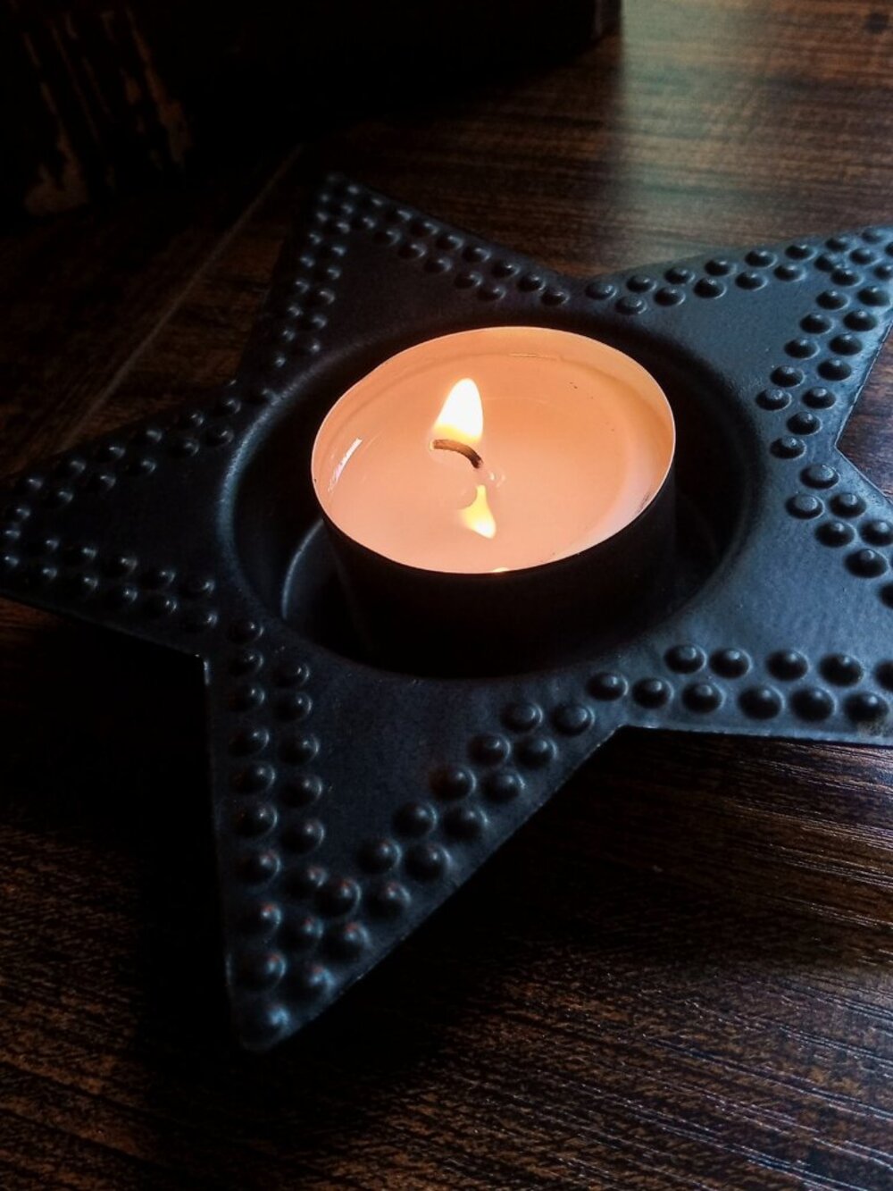 4 Antique Black Metal Star Tealight Holders Home Decor-Excellent Condition! - Picture 8 of 11